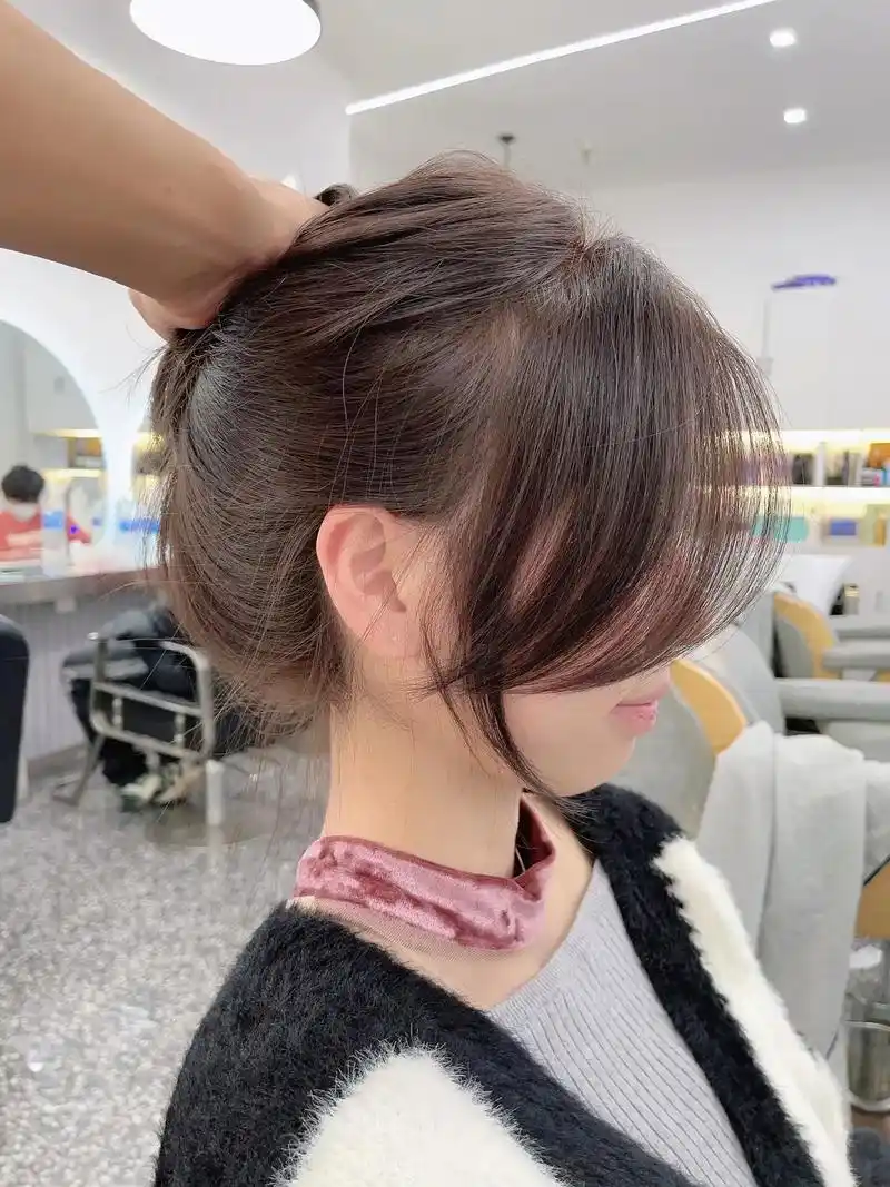 网红刘海 女生减龄瘦脸八字刘海 法式刘海