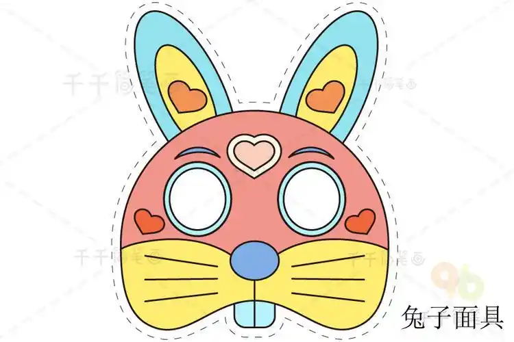 小动物面具图案 兔子面具怎么制作小动物面具图案大全简笔画