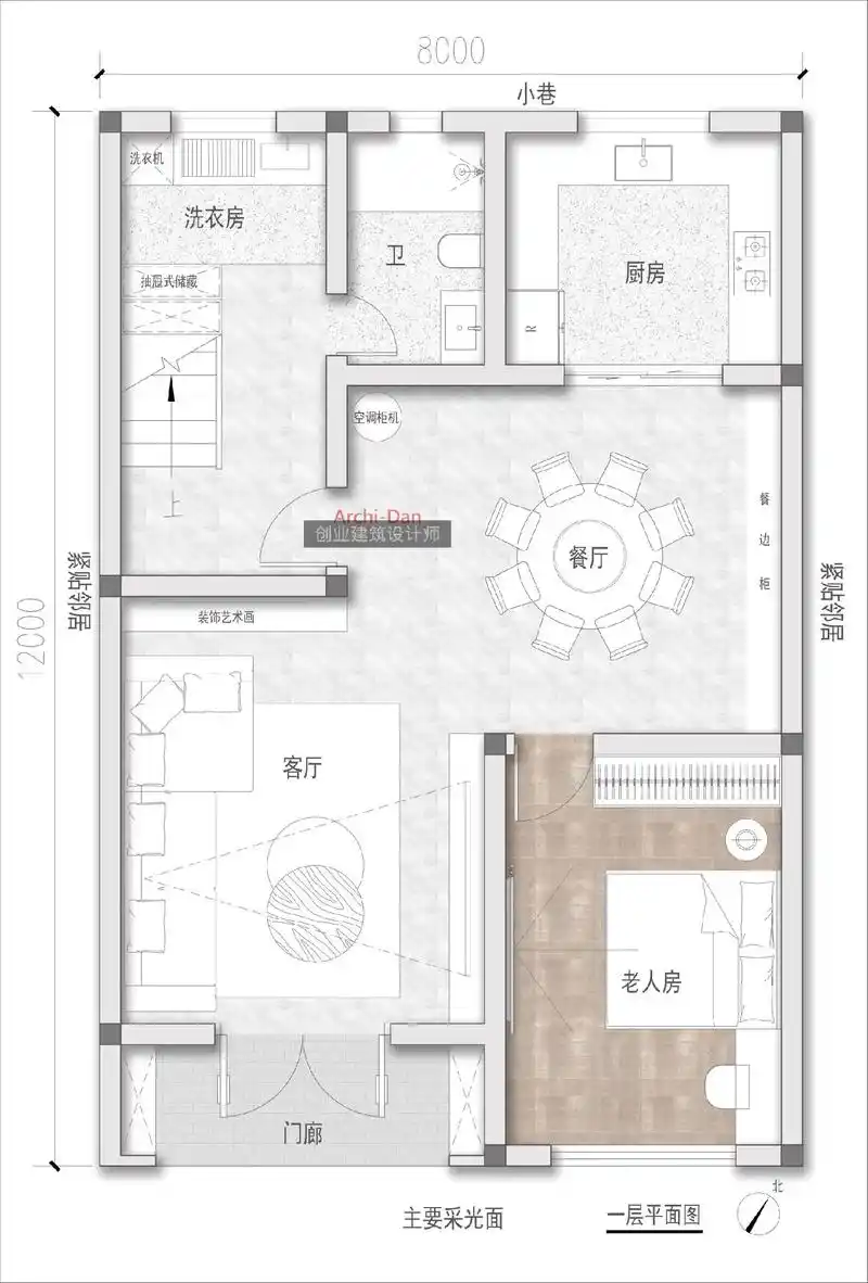 8 x 12m 自建房户型设计 .发现好多人家的宅基地都是这 - 抖音