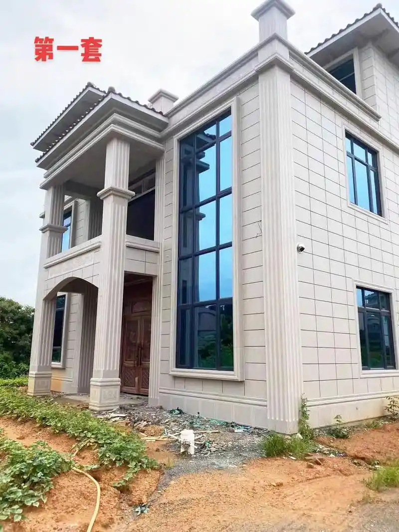 五套外墙砖装修完工实拍,自建房也能装出豪华别墅感 #别墅外墙 - 抖音