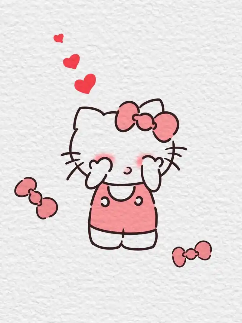 hellokitty凯蒂猫简笔画