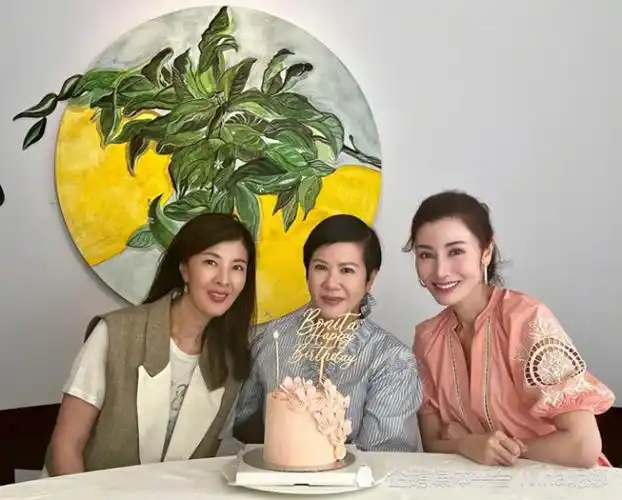 李嘉欣现身闺蜜生日,过半百穿千元裙戴耳环美貌抢镜,富贵气逼人