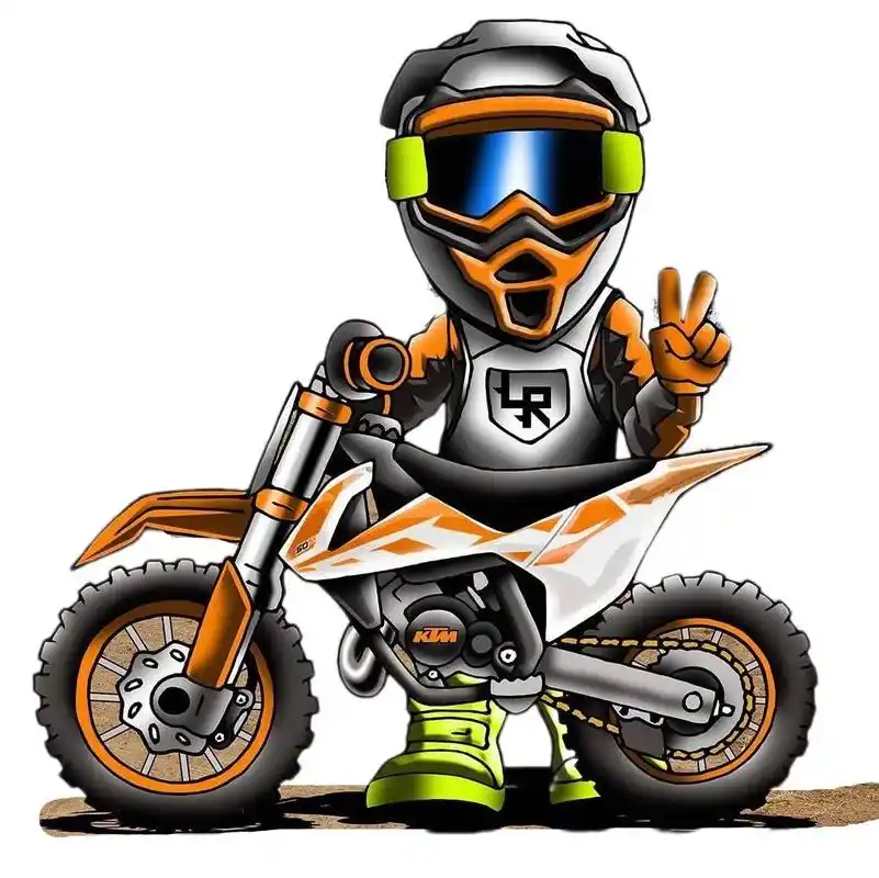 161弹:手绘机车漫画卡通q版头像.越野摩托车,下一集越野女 - 抖音