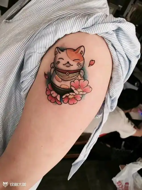 招财猫_纹身图案手稿图片_肆海的纹身作品集