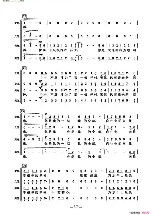标签:不忘初心混声合唱简谱