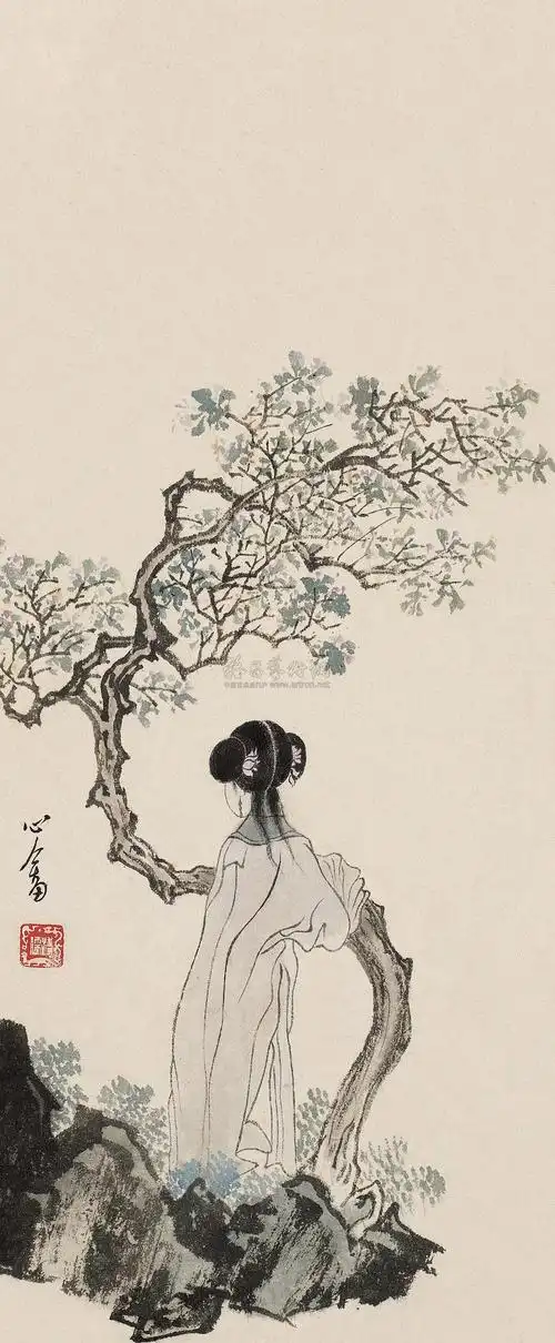 0472仕女图镜片设色纸本