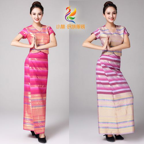 昆明发货 西双版纳一片式傣族裹裙泼水节春夏服饰筒裙女套装a111