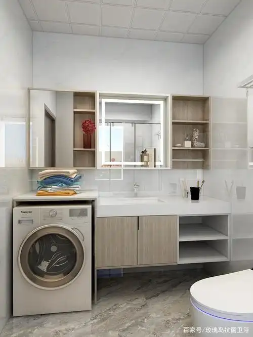 4.8㎡三分式浴室,超强收纳摆下洗衣机