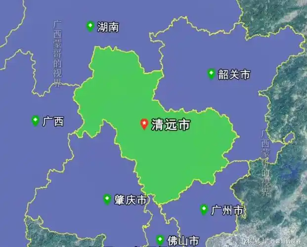 卫星图看广东清远市广东陆地面积最大的地级市走地鸡很出名