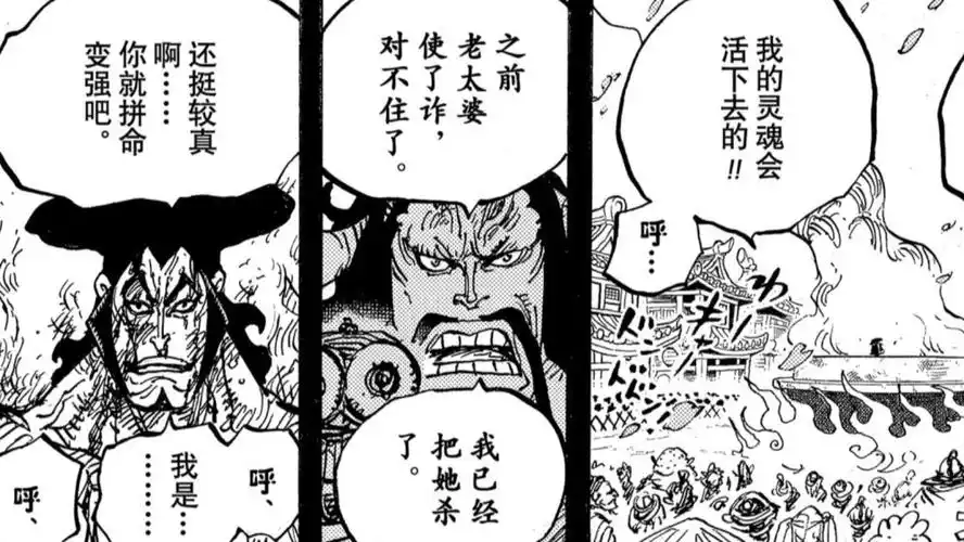 光月御田接受烹煮之刑并煎熬了一个小时后,百兽凯多准备亲自处决时,光