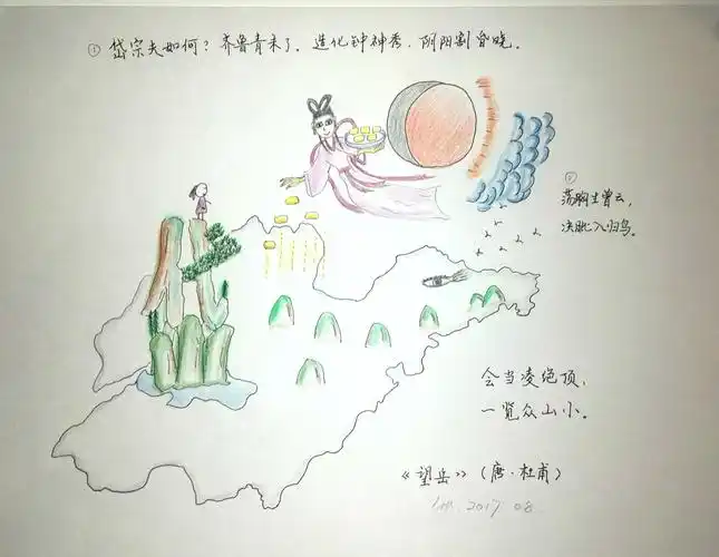 柳体集字古诗 《望岳 》,配图记忆 - 简书