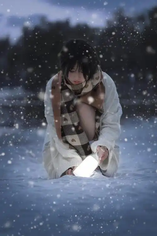 雪中少女