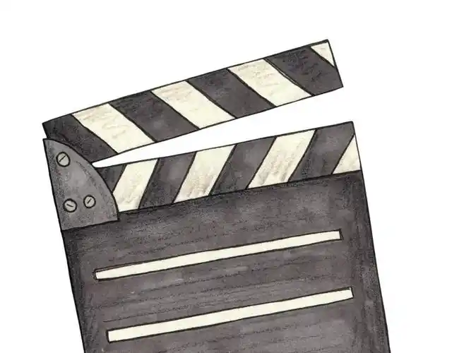 卡通复古电影主题手绘打板器