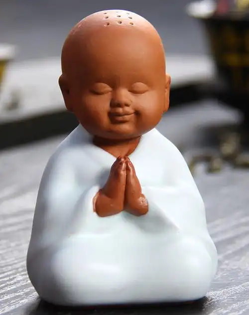 天青汝窑茶宠-(一心向佛)开片可养陶瓷茶玩