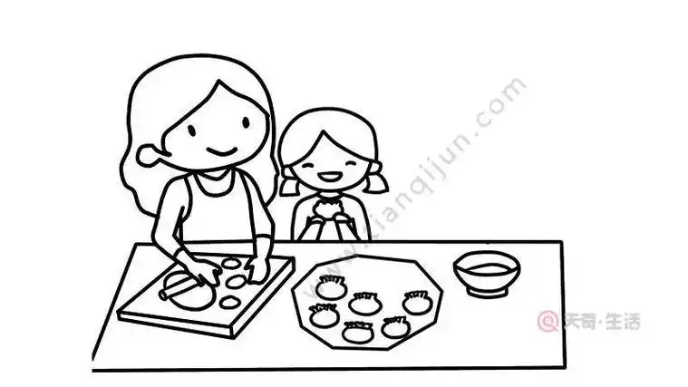 男孩包饺子视频简笔画