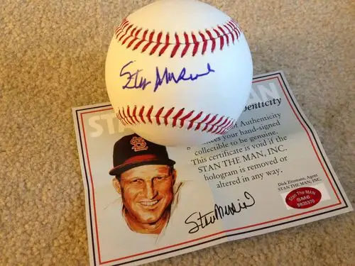 stan musial signed major league ball his coa