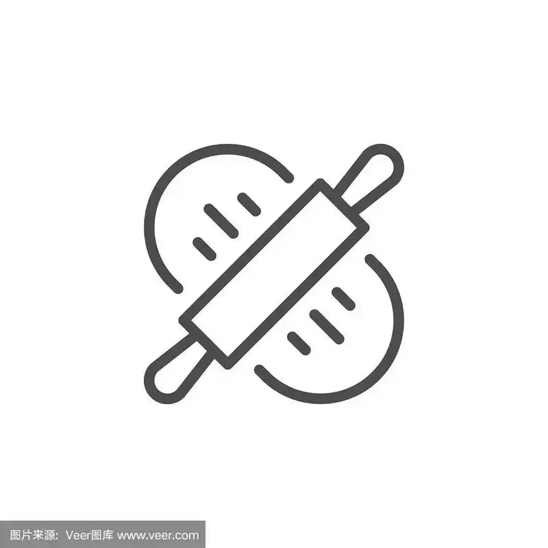 面团滚动线轮廓图标