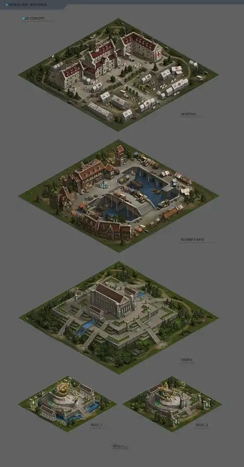 游戏地表素材-花瓣网|陪你做生活的设计师 | 古代城镇 3d模型场景 u3d