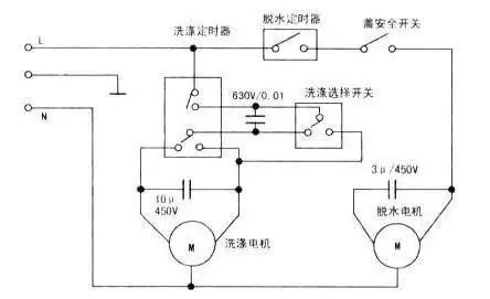 双桶洗衣机洗涤定时器接线图