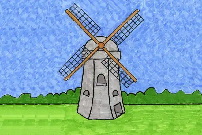 儿童画牛羊简笔画风车怎么画