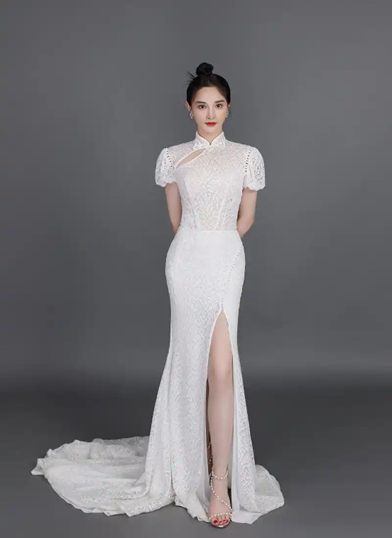 彭小苒的新中式国风礼服,很好很优雅!