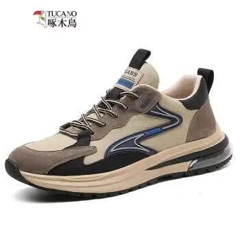 啄木鸟旗舰官方潮牌冬季真皮男鞋厚底增高潮男装休闲鞋头层牛皮男款