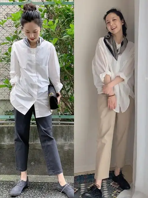 原创超减龄治愈的衬衫搭配1米5日系博主来示范年轻十岁不服不行