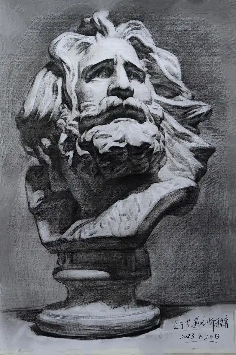 马赛曲战士石膏像写生