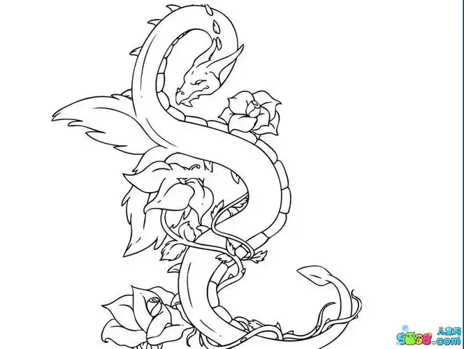 空中龙王简笔画图片_龙儿童绘画图集