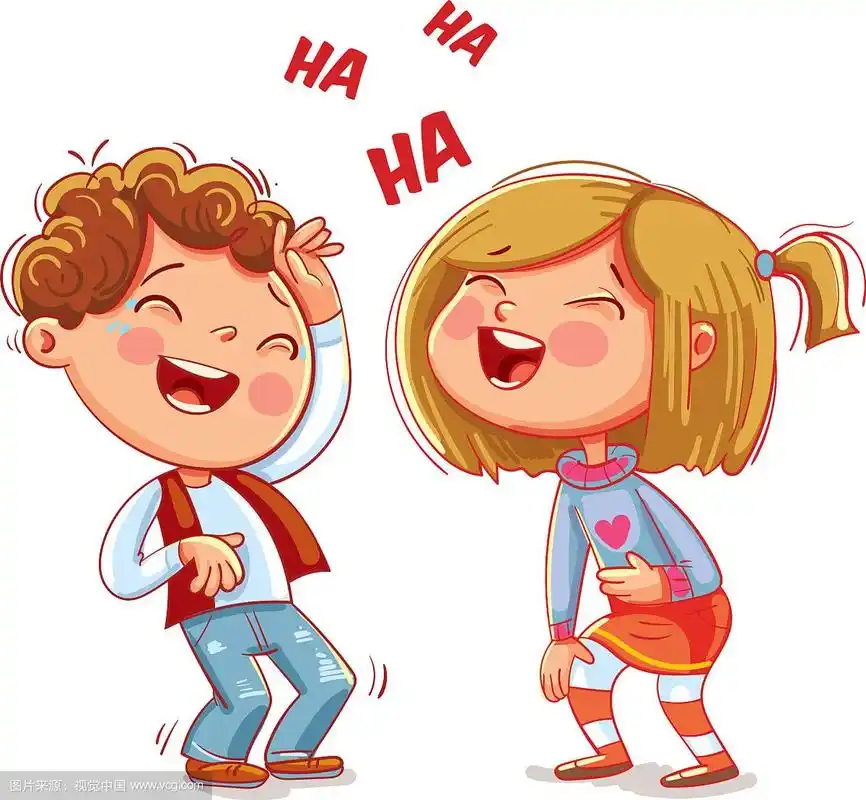 孩子笑得有趣,滑稽的卡通人物