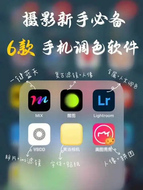 摄影新手必备6款手机调色软件干货满满