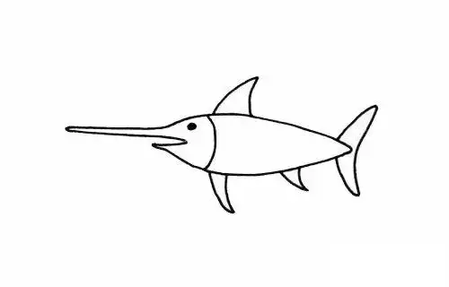 剑鱼简笔画图片