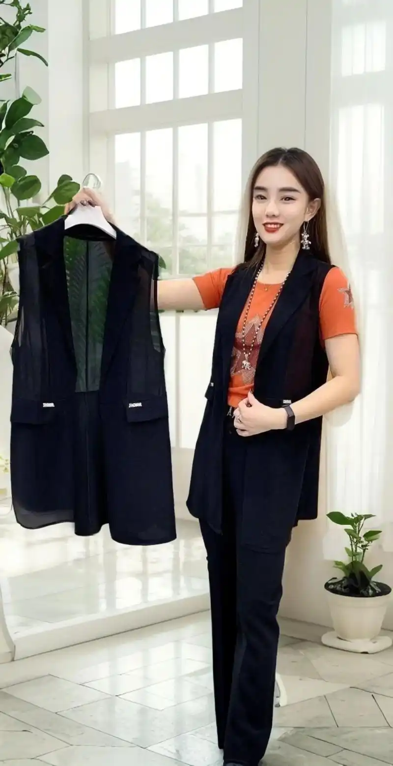 马甲女外穿百搭夏天款轻薄女士洋气马甲薄纱