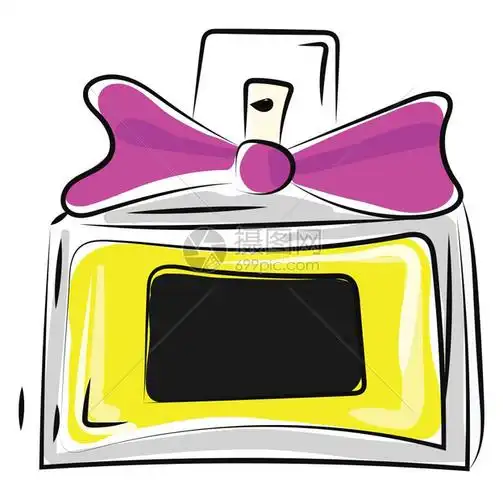 卡通手绘彩色香水瓶矢量插图