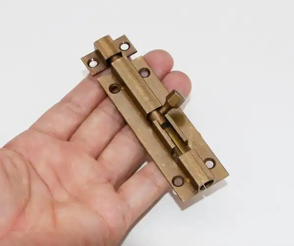 铜插销中式仿古明装全铜房门插销锁老式木门窗户小插销门销搭扣3d 6寸