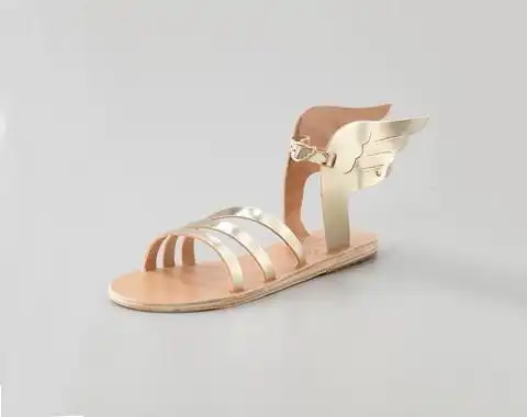 古希腊真皮翅膀凉鞋