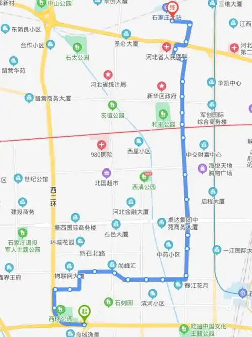 河北石家庄火车北站途经公交车路线乘坐点及其运行时间
