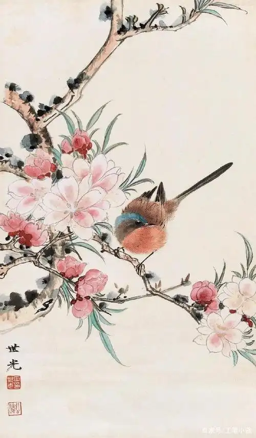 东风送暖,鸟语花香.田世光花鸟作品欣赏