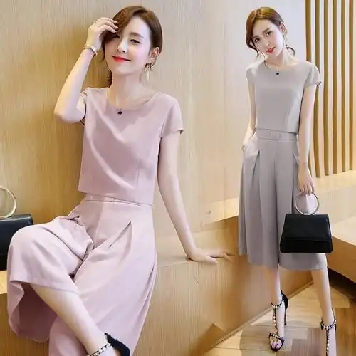 2019夏季新款女装夏天衣服气质时尚休闲裙子两件套装连衣裙夏装.