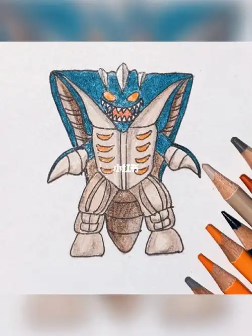 笔记灵感  #奥特曼打怪兽  #加佐特怪兽  #迪迦奥特曼  #彩铅画  简