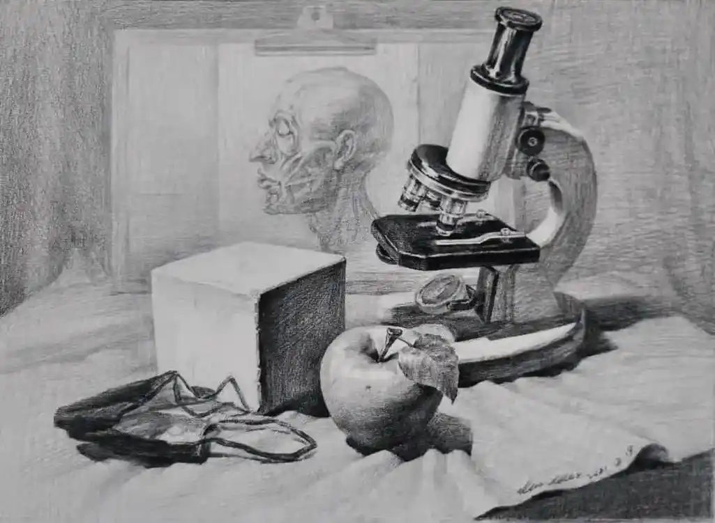 山东省美术联考素描考题范画#山东联考素描静物 #朱启鹏素描静 - 抖音