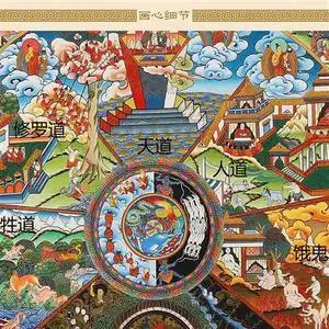 六道轮回图画像 六道生死轮回流转图十二因缘道场水陆画卷轴挂画