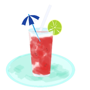 夏日冰饮系列之西瓜汁原创插画免抠矢量高清图