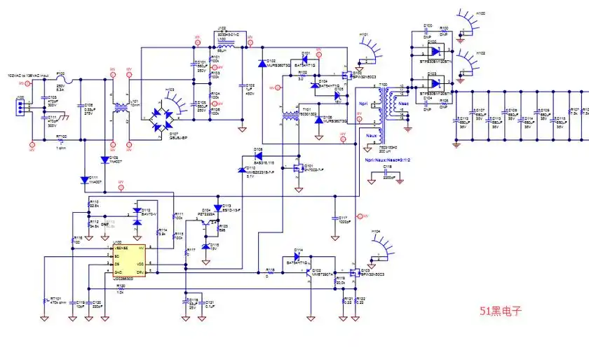 24v6a双端正激开关电源原理图