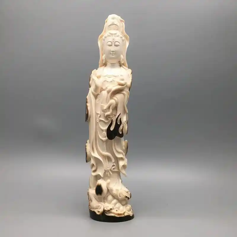 极品蓝皮巧雕"火焰观音" 整料无拼接,牙质光洁细腻,开脸端庄 - 抖音