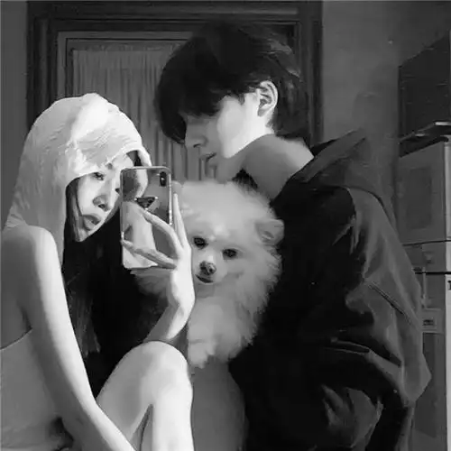 情侣头像高质量黑白一对两张图片