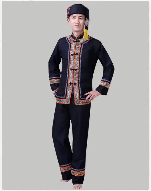 广西壮族服装男民族风云南少数民族苗族彝族演出服葫芦丝表演服饰11全