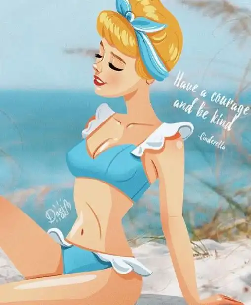 当迪士尼公主穿上比基尼后,茉莉十分火辣,贝儿真性感!