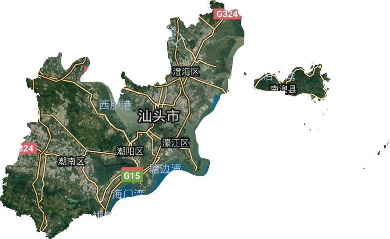 汕头市高清卫星地图