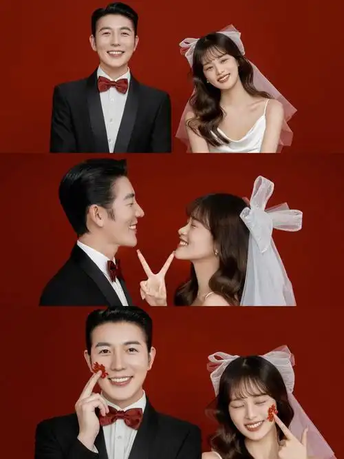 红黑白碰撞再现复古情怀简约红色背景下爱情在施展它动人心弦的魅力每